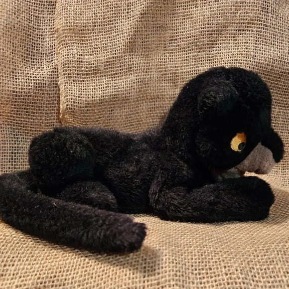 Vintage Walt Disney Company The Jungle Book Bagheera Plush. 18" L w Tail x 6" H - Picture 4 of 11
